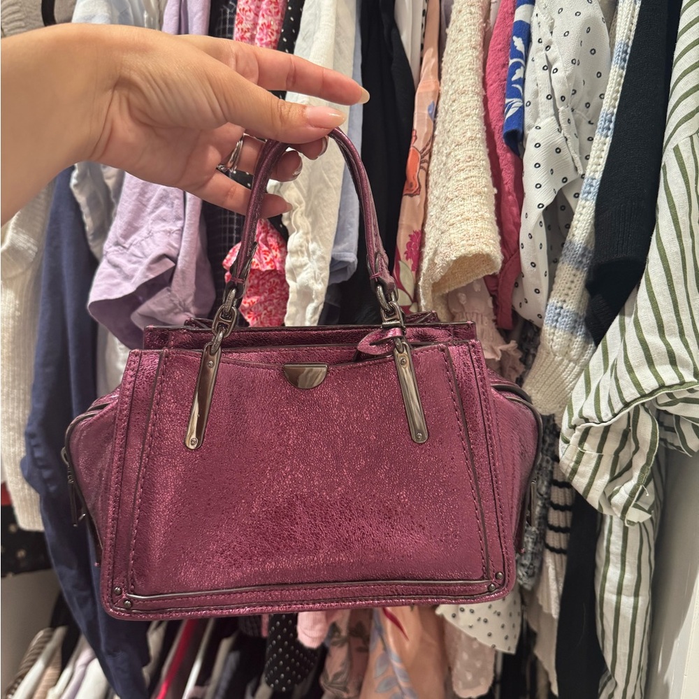 Coach Purple Mini Bag with Structured Design